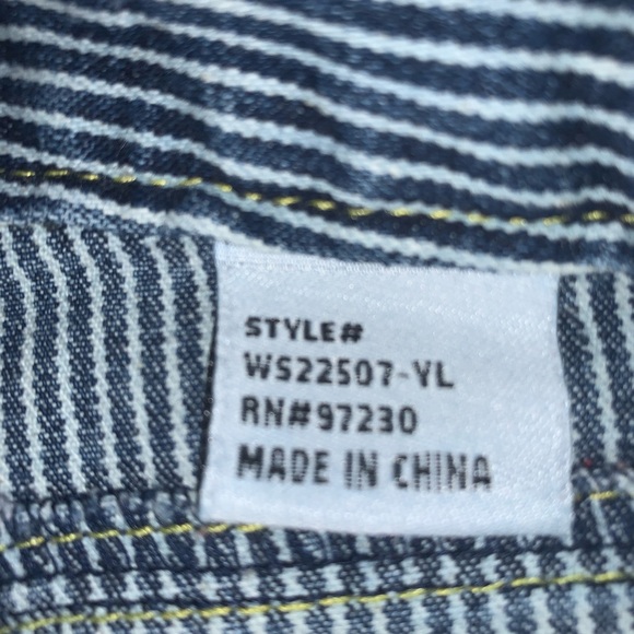 Younique Denim Pinstripe Bermuda Shorts - Picture 7 of 8